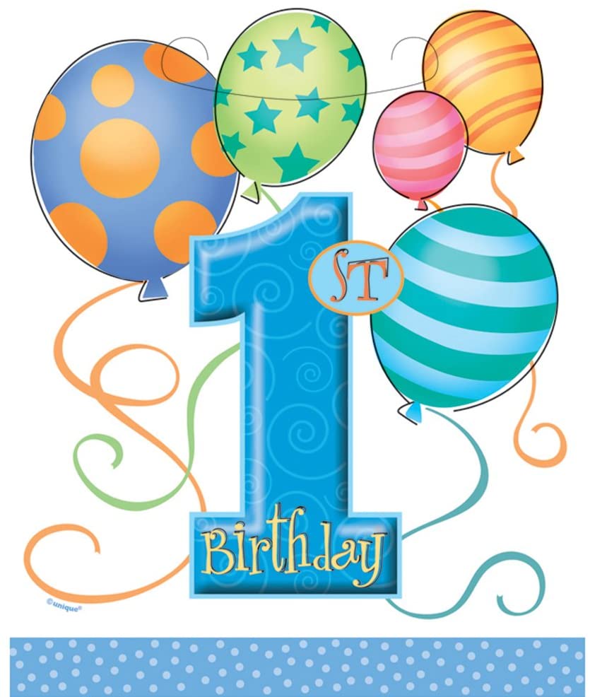 1 Yaş Erkek Doğum Günü Mavi Parti Çantası 8 Adet 9 cm x 7.5 cm