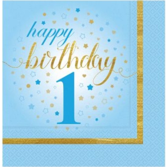 1 Yaş Erkek Peçete Mavi Renk 20 Adet