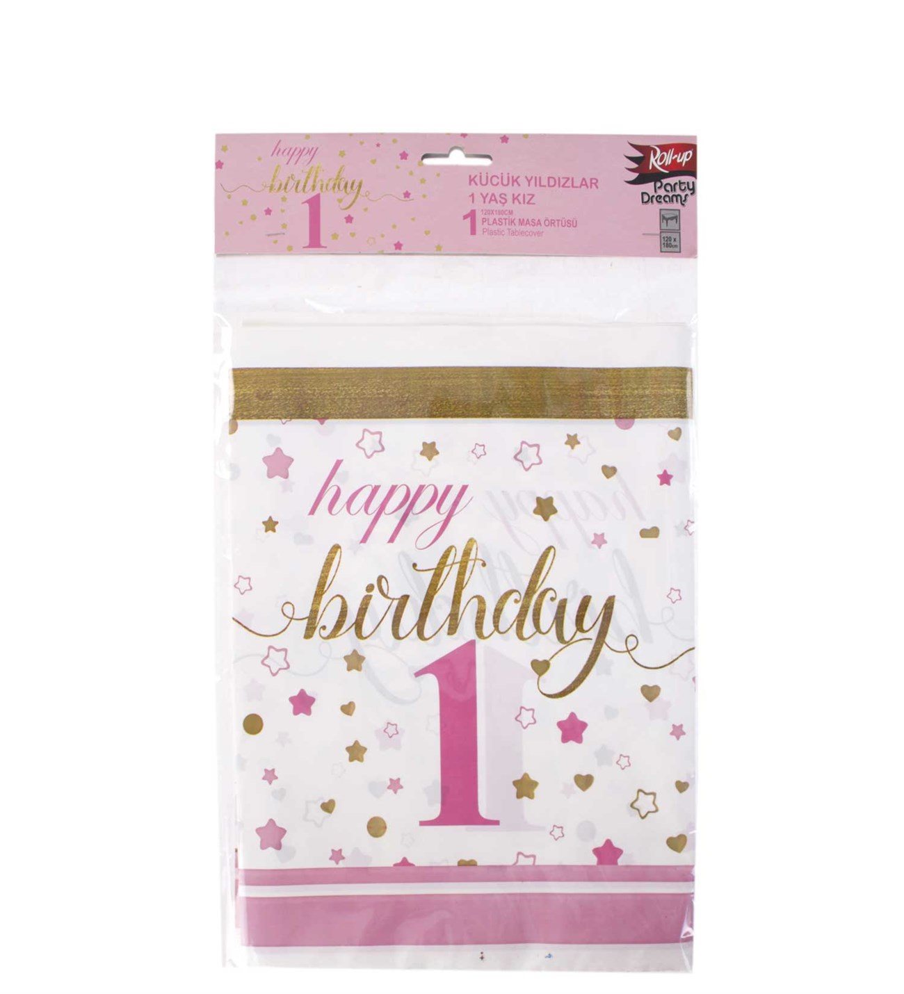 1 Yaş Kız Pembe Masa Örtüsü 120x180 cm 