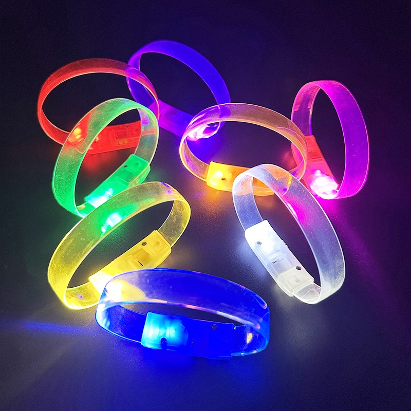 3 Modlu Pilli LED Işıklı Esnek Parti Bilekliği Kırmızı