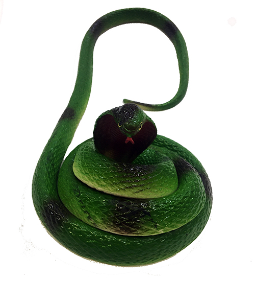 Açık Yeşil Renk Gerçekçi Mega Boy Kobra Model Silikon Yumuşak Yılan 135 cm 