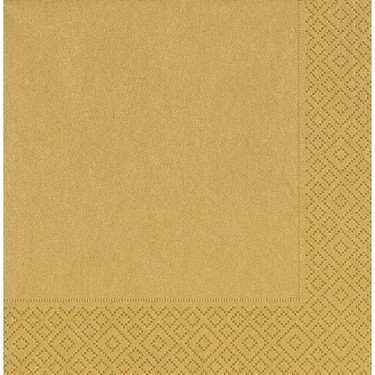 Altın Renk Kağıt Peçete 20 Adet 33x33 cm