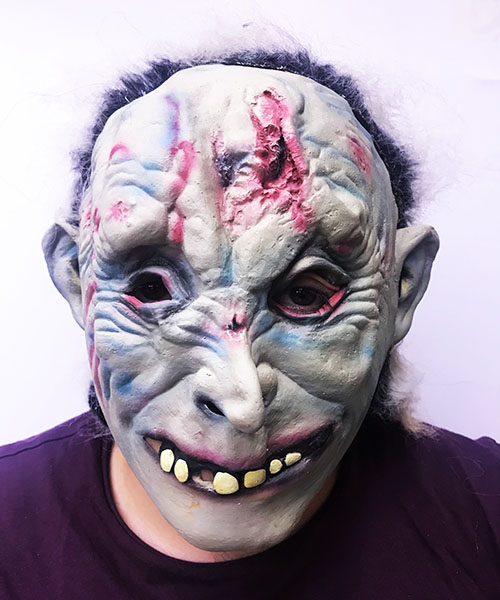 Arkası Saçlı Yara İzli Lateks Et Mumya Vampir Maskesi