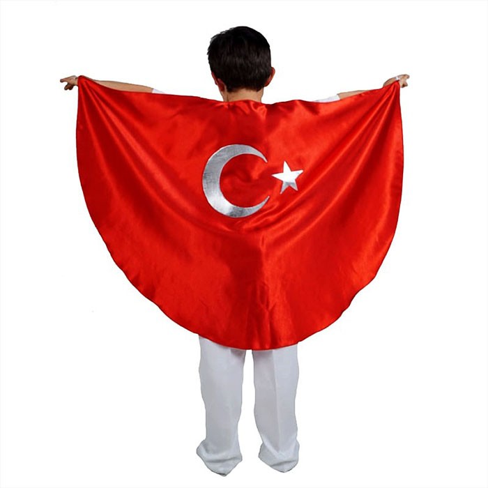 Ay Yıldız Baskılı Bayrak Pelerin 90x120 cm