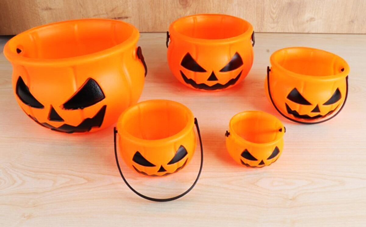 Balkabağı Şeker Kovası - Halloween Kabak Kova 5 li