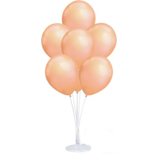 Balon Standı ve 10 Adet Sedefli Metalik Rose Gold Balon Seti