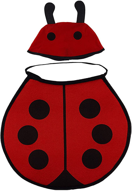 Bebek Boy Uğur Böceği Kostüm Şapkası ve Önlük Seti