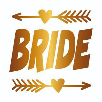 Bekarlığa Veda Partisi Kalpli Ok Bride Dövmesi Altın Renk 