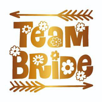 Bekarlığa Veda Partisi Papatya Desenli Team Bride Dövmesi Altın Renk 