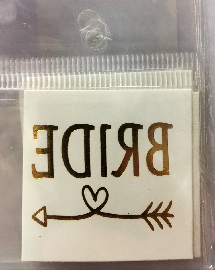 Bekarlığa Veda Team Bride Geçici Dövme - Bride Dövmeleri 10 Adet Altın Renk Model 2