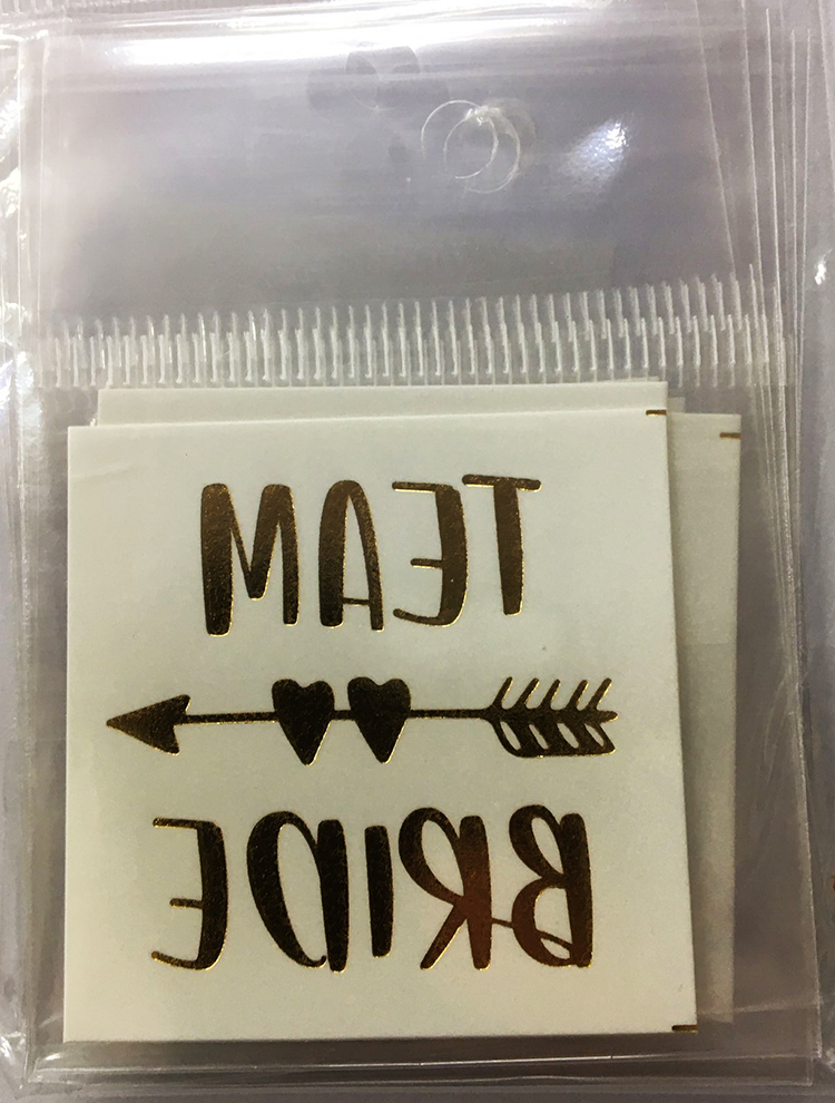 Bekarlığa Veda Team Bride Geçici Dövme - Bride Dövmeleri 10 Adet Altın Renk Model 3