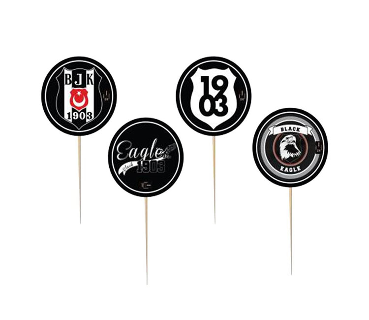 Beşiktaş Temalı Parti Kürdan Süsü 8 Adet