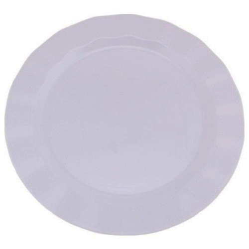 Beyaz Renk Lüks Plastik Mika Yuvarlak Tabak 26 cm 6 Adet