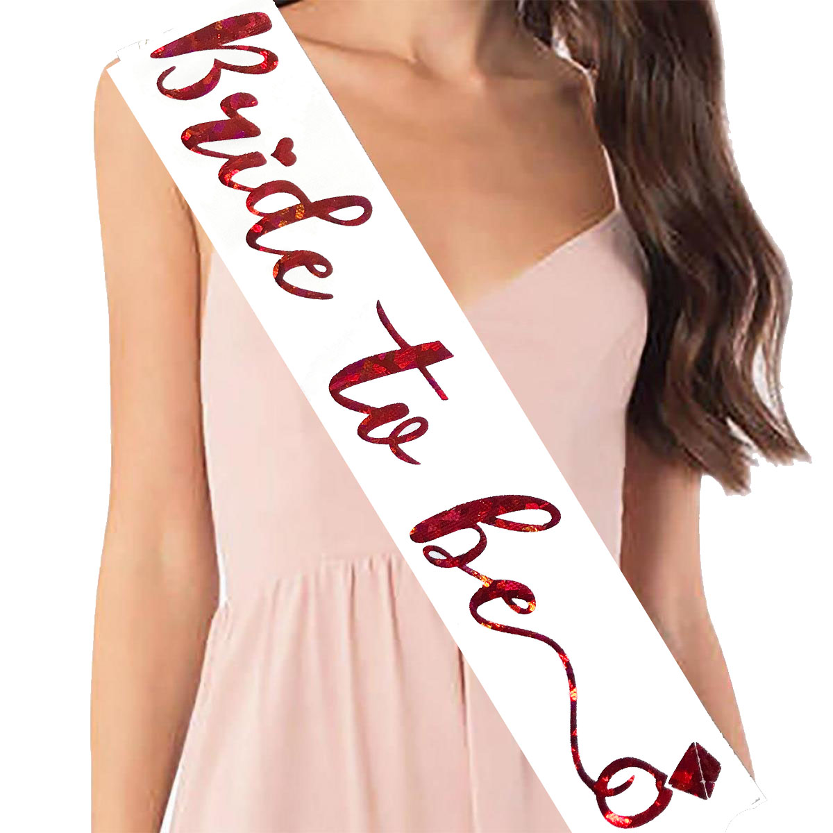 Beyaz Üzeri Ekstra Parlak Kırmızı Renk Yazılı Bekarlığa Veda Bride To Be Gelin Kuşağı