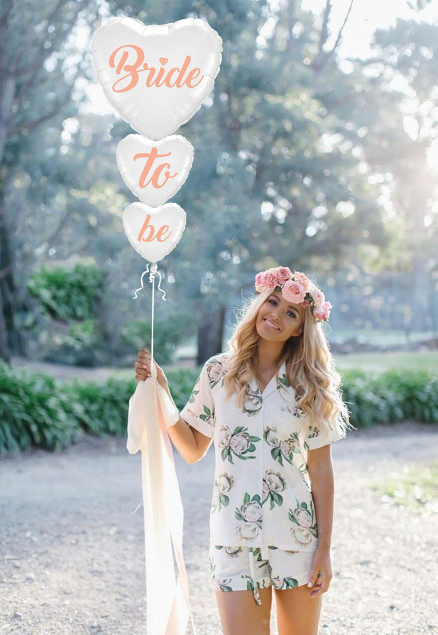 Bride To Be Buket Seti Folyo Balon 3lü Rose Gold Renk 100 cm