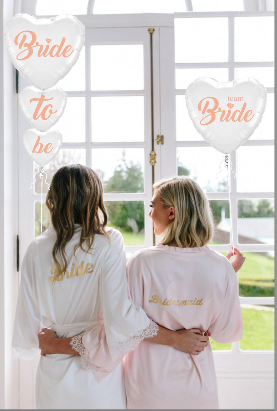 Bride To Be Team Bride Folyo Balon Buket Seti 5li Set Rose Gold Renk 100 cm