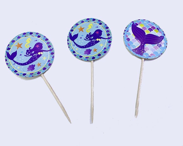 Deniz Kızı Temalı Parti Kürdan Süsü 20 Adet