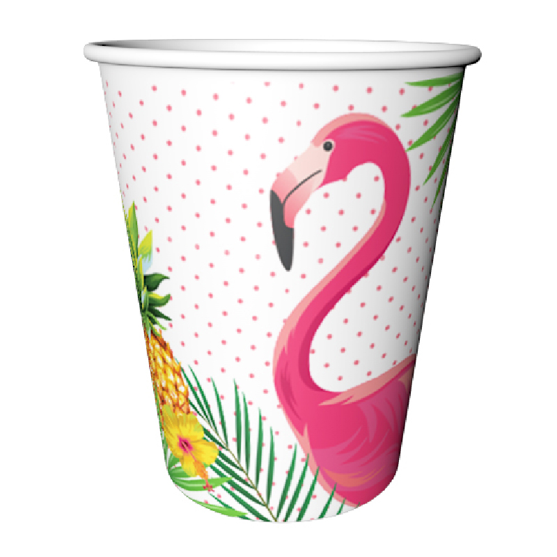 Flamingo Temalı Karton Bardak 8 Adet