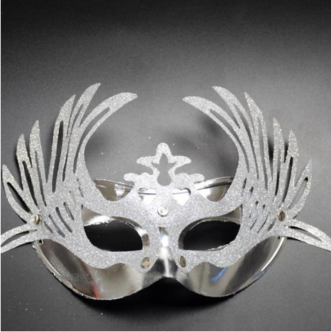 Geyik Model Gümüş Renk Venedik Yılbaşı Parti Maskesi