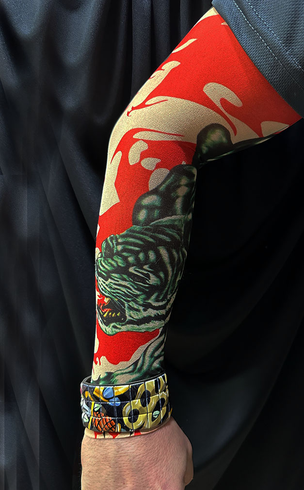 Giyilebilir Kol Dövmesi Çorap Dövme 3D Baskılı Kol Bacak Dövme 2 Adet Model 10