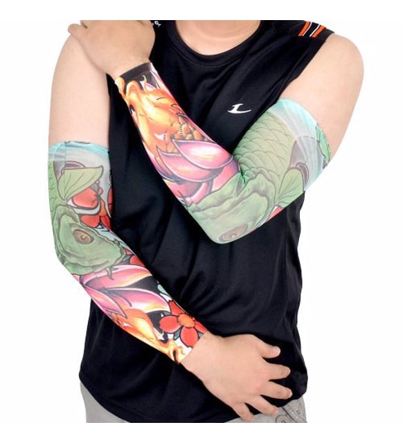 Giyilebilir Kol Dövmesi Çorap Dövme 3D Baskılı Kol Bacak Dövme 2 Adet Model 6