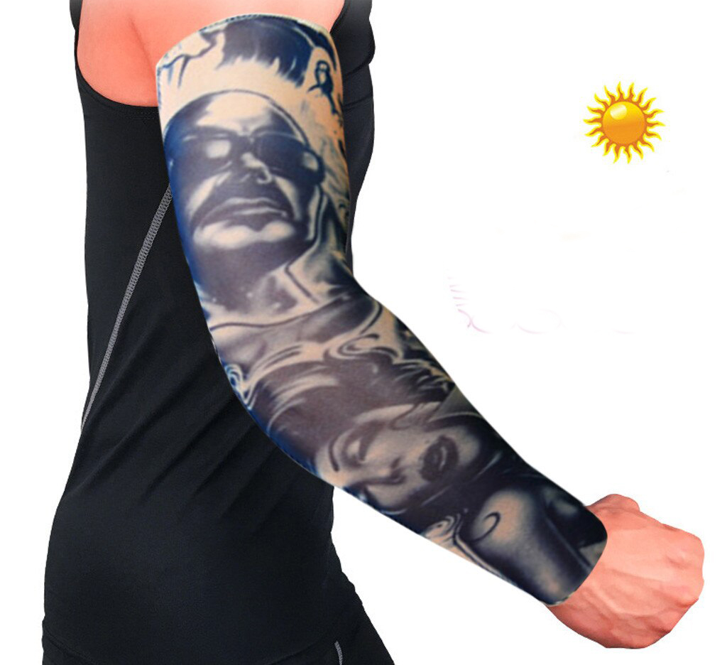 Giyilebilir Kol Dövmesi Çorap Dövme 3D Baskılı Kol Bacak Dövme 2 Adet Model 27