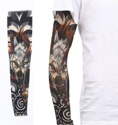 Giyilebilir Kol Dövmesi Çorap Dövme 3D Baskılı Kol Bacak Dövme 2 Adet Model 9