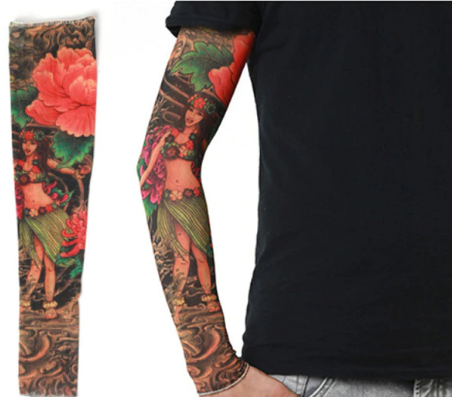 Giyilebilir Kol Dövmesi Çorap Dövme 3D Baskılı Kol Bacak Dövme 2 Adet Model 17