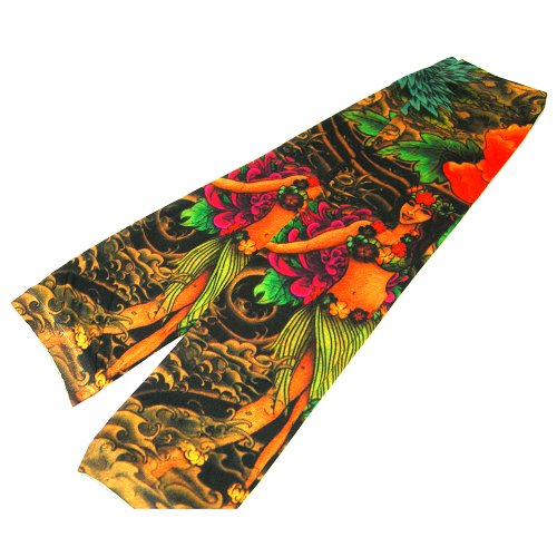 Giyilebilir Kol Dövmesi Çorap Dövme 3D Baskılı Kol Bacak Dövme 2 Adet Model 17