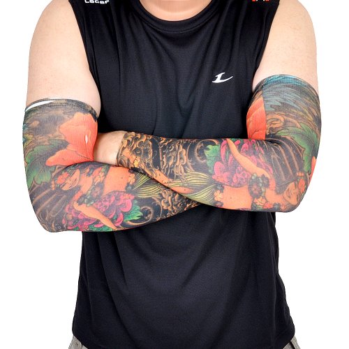 Giyilebilir Kol Dövmesi Çorap Dövme 3D Baskılı Kol Bacak Dövme 2 Adet Model 17