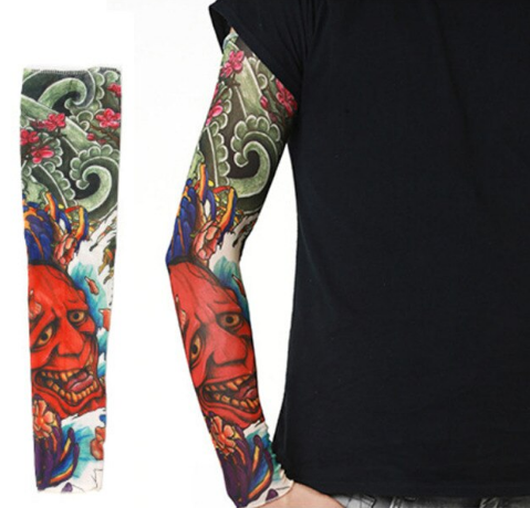 Giyilebilir Kol Dövmesi Çorap Dövme 3D Baskılı Kol Bacak Dövme 2 Adet Model 18