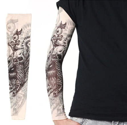 Giyilebilir Kol Dövmesi Çorap Dövme 3D Baskılı Kol Bacak Dövme 2 Adet Model 20