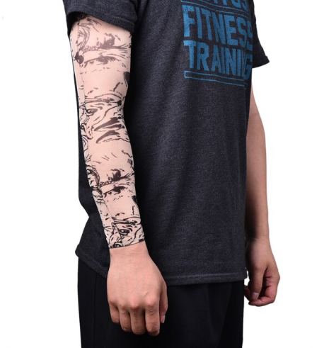 Giyilebilir Kol Dövmesi Çorap Dövme 3D Baskılı Kol Bacak Dövme 2 Adet Model 25