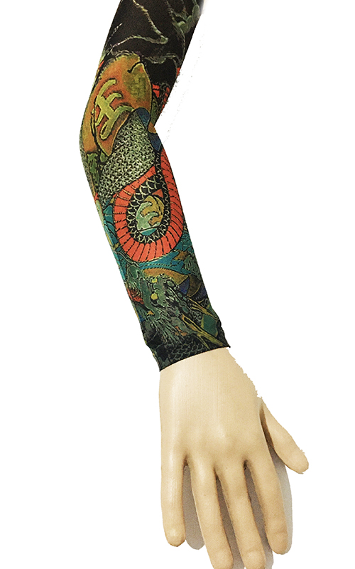 Giyilebilir Kol Dövmesi Çorap Dövme 3D Baskılı Kol Bacak Dövme 2 Adet Model 43