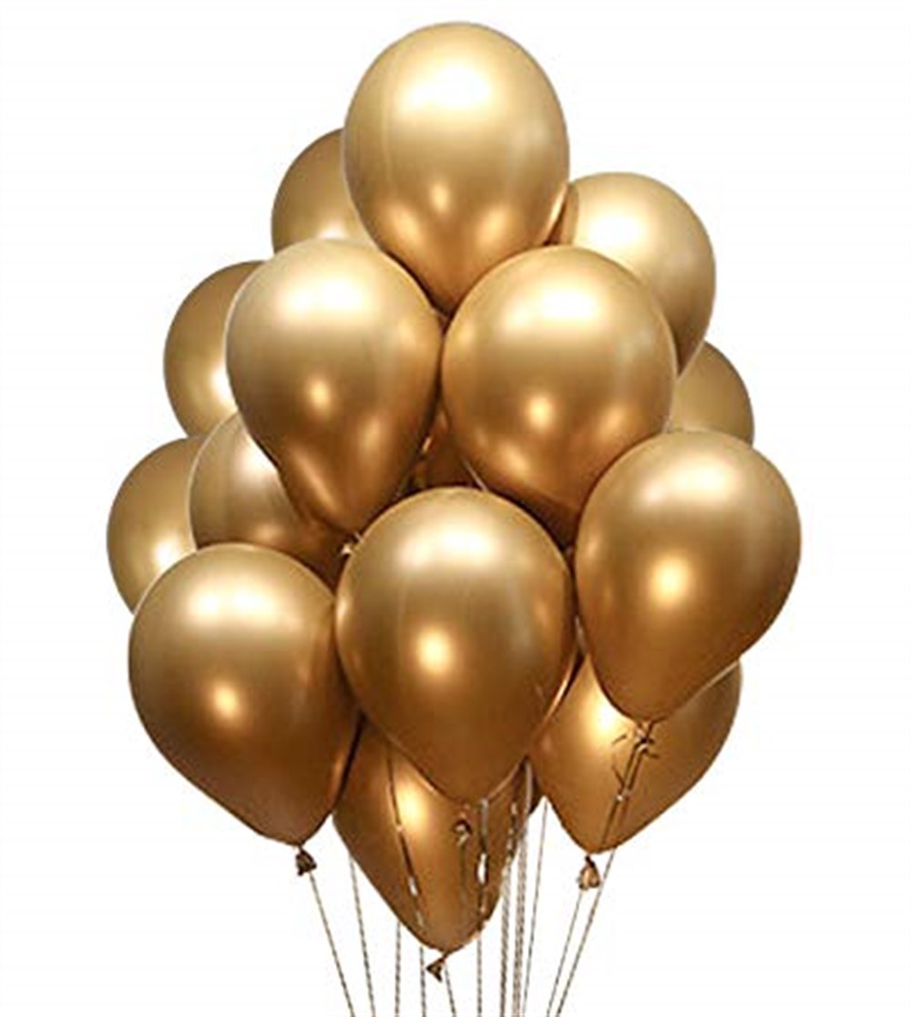 Gold Renk Krom Balon 5 Adet