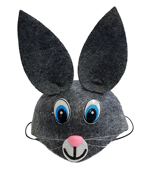 Gri Renk Kulaklı Tavşan Şapkası Hayvan Şapkası