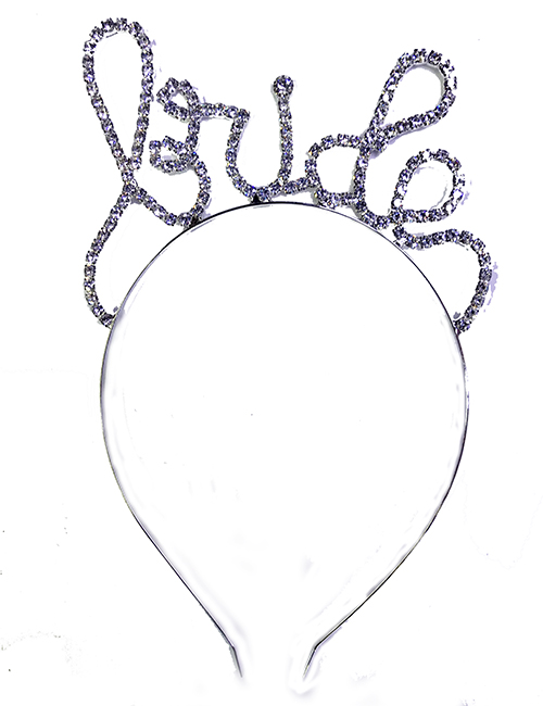 Gümüş Renk Metal Taşlı Bekarlığa Veda Partisi İtalik Yazı Bride Tacı Gelin Taç