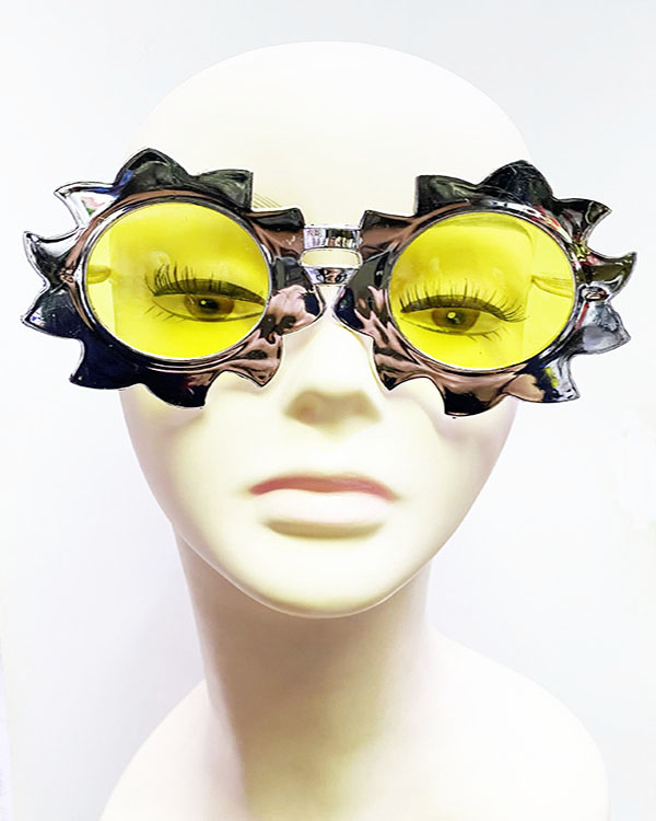 Güneş Model Metalize Parlak Parti Gözlüğü Gümüş Renk 14x7 cm