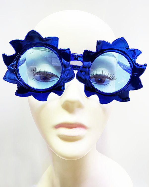 Güneş Model Metalize Parlak Parti Gözlüğü Mavi Renk 14x7 cm