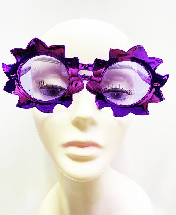 Güneş Model Metalize Parlak Parti Gözlüğü Mor Renk 14x7 cm