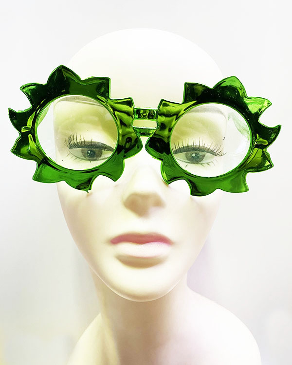 Güneş Model Metalize Parlak Parti Gözlüğü Yeşil Renk 14x7 cm