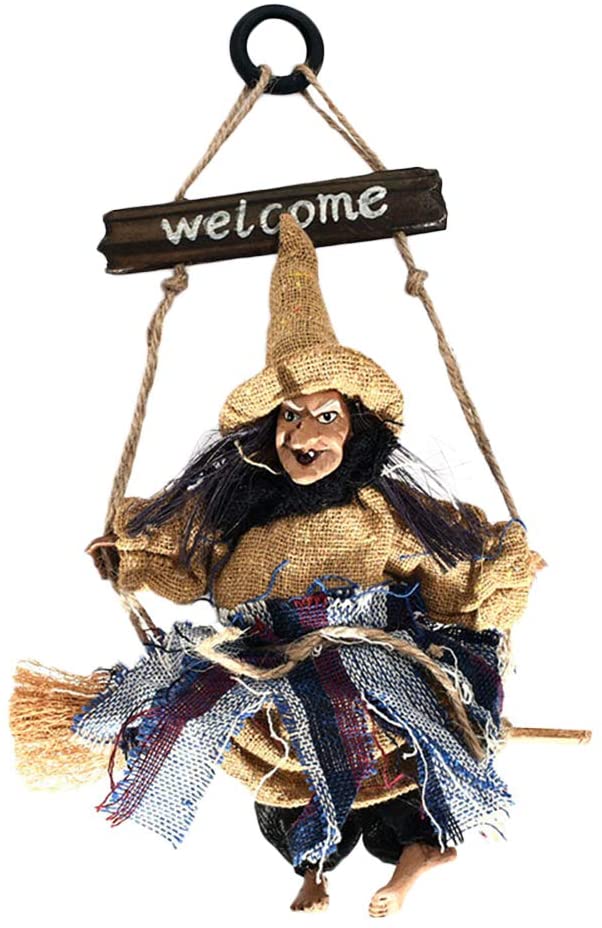 Halloween Dekoratif Cadı Welcome Cadı Kapı Süsü 19x18x5 cm