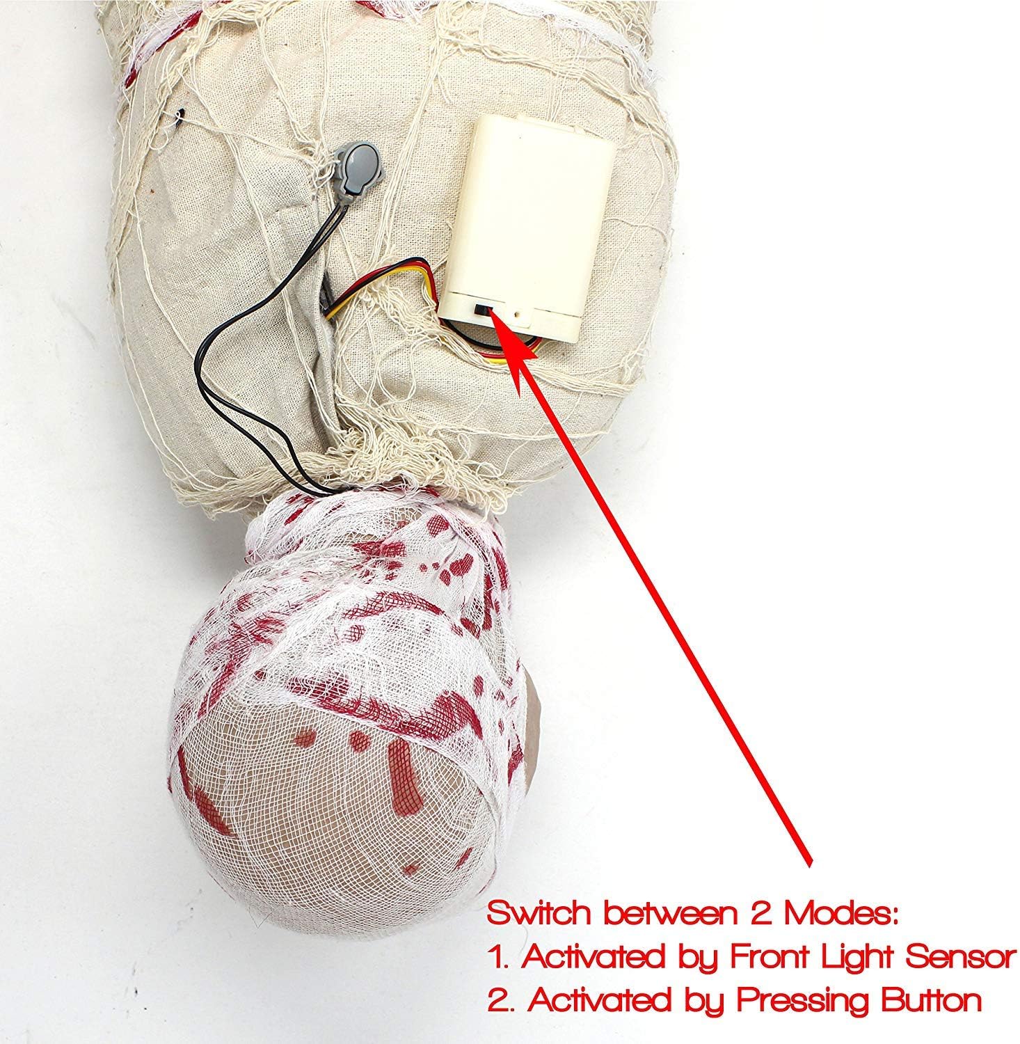 Halloween Sensörlü Işıklı Hareketli Mumya 25x75 cm