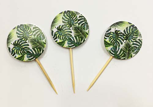 Hawaii Konsept Yeşil Yapraklı Parti Kürdan Süsü 20 Adet