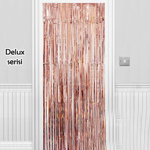 Işıltılı Duvar ve Kapı Perdesi Rose Renk 90x200 cm