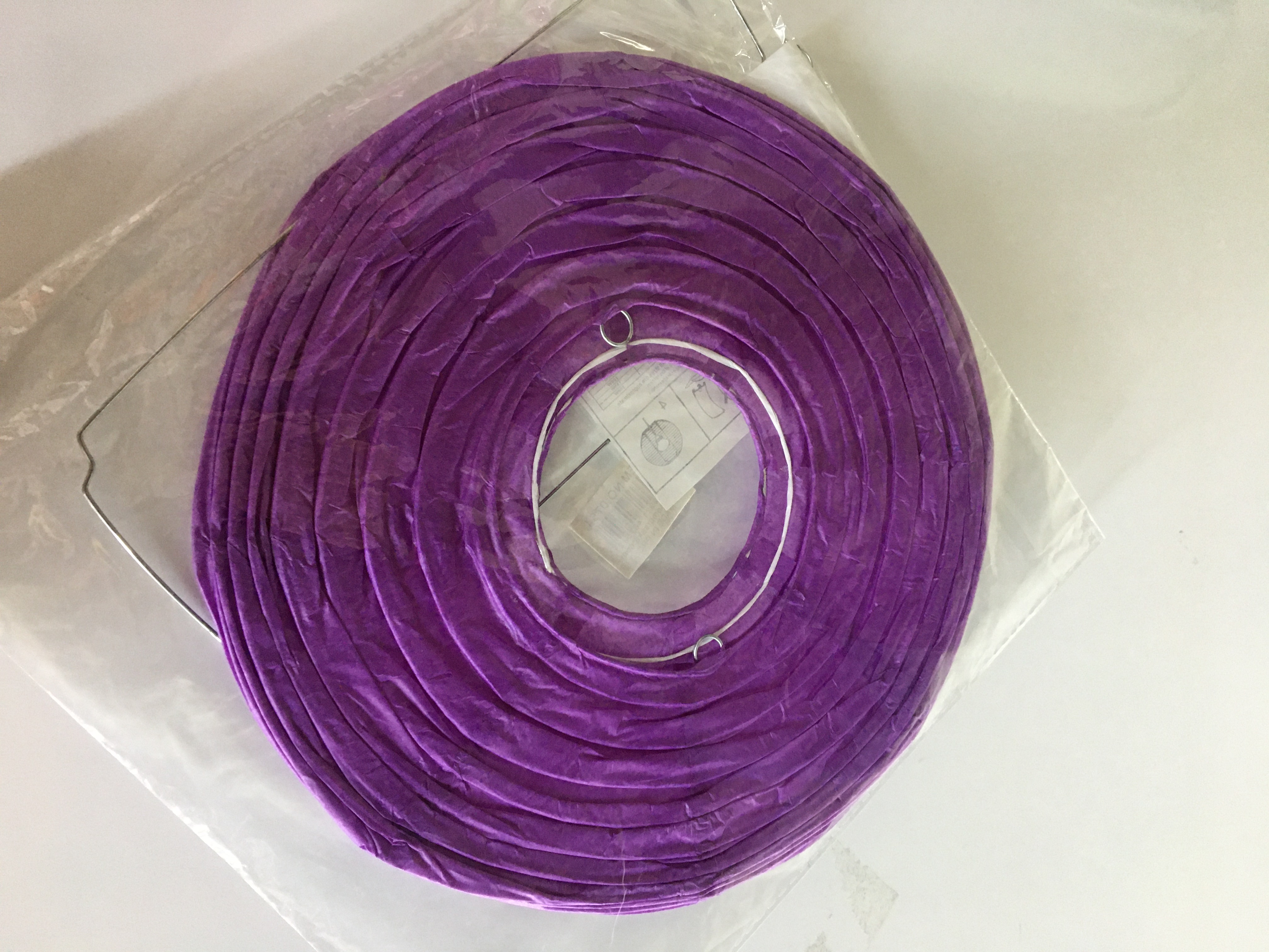 Japon Feneri Kağıt Süs 6 Adet Mor Renk 25 cm