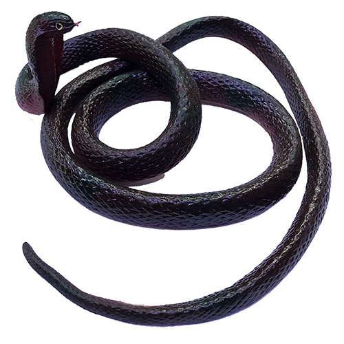 Kahve Renk Gerçekçi Mega Boy Kobra Model Silikon Yumuşak Yılan 135 cm 