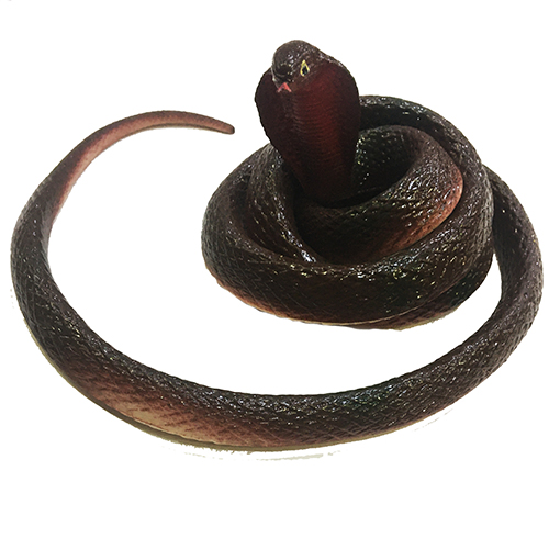 Kahve Renk Gerçekçi Mega Boy Kobra Model Silikon Yumuşak Yılan 135 cm 