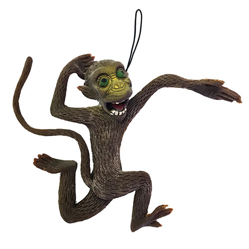 Kahve Renk Yumuşak Plastik Şaka Şempanze Maymun Anahtarlık Şaka Malzemesi 