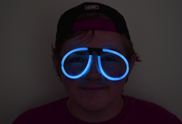 Karanlıkta Parlayan Fosforlu Glow Gözlük Fosforlu Gözlük Mavi Renk